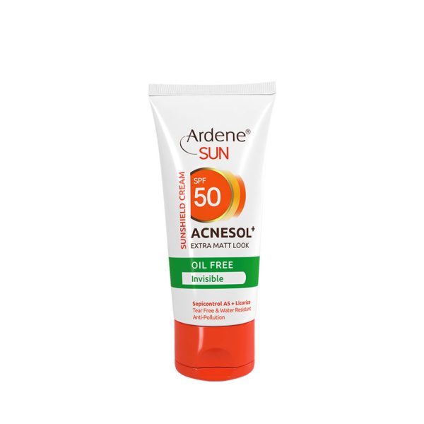 کرم ضد آفتاب آکنه سول پلاس SPF50 بی رنگ فاقد چربی آردن سان